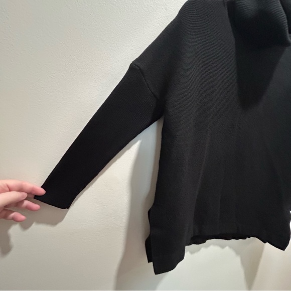 lillusory Women's Black Oversized Turtleneck with Dropped Shoulders - Medium - Picture 5 of 7